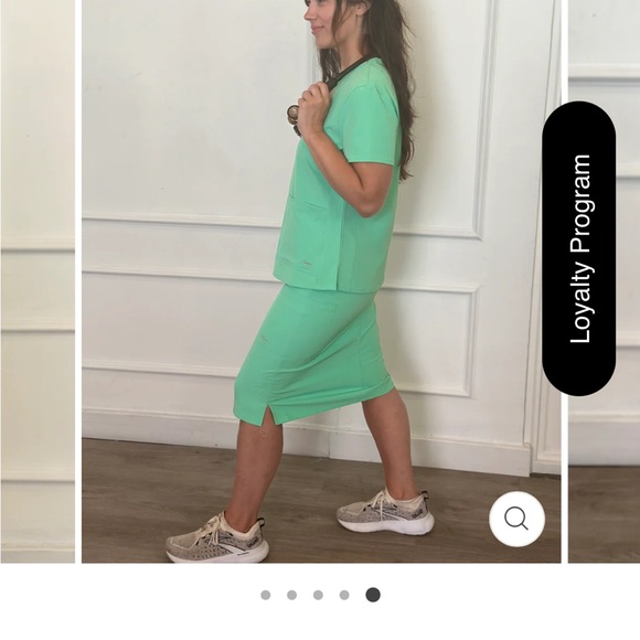 C. Saucy, 2XL long, Surgical Green, Scrub skirt - Picture 5 of 6
